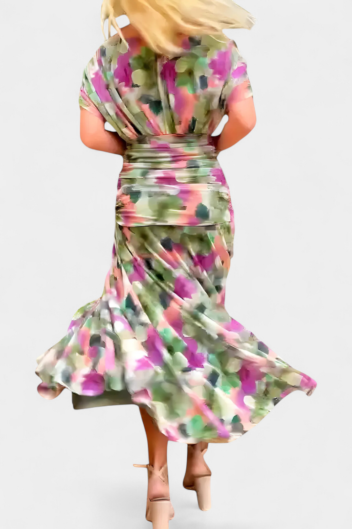 The Florendra | Elegant V-Neck Spring Maxi