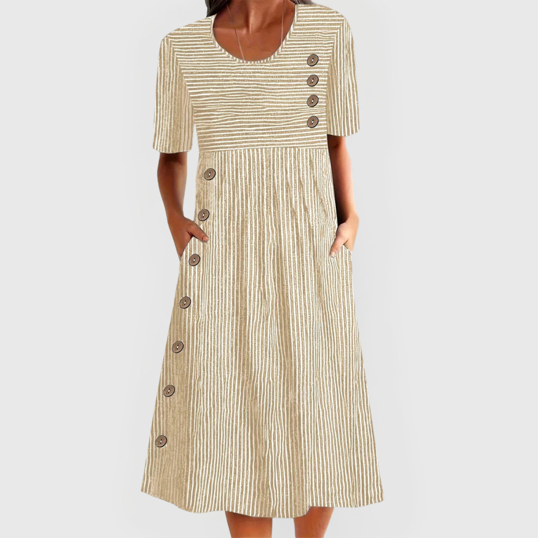 The Imogen | Striped Midi Dress