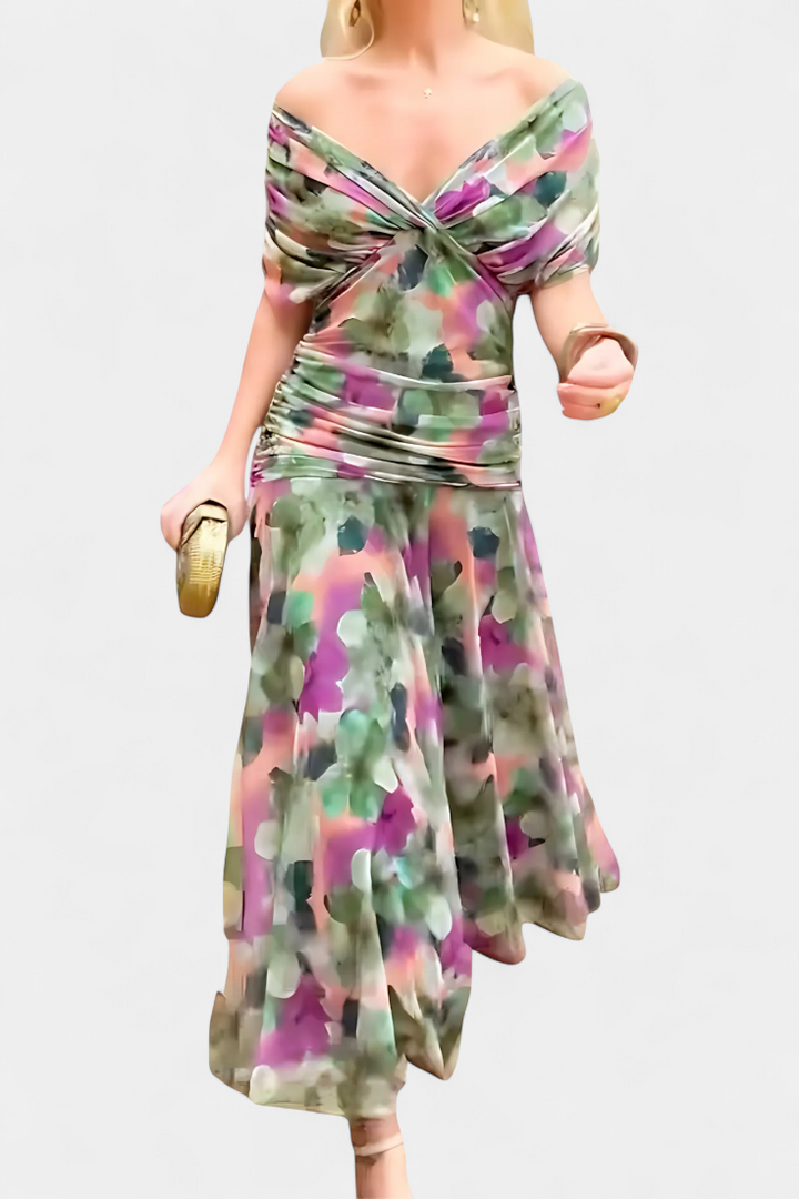 The Florendra | Elegant V-Neck Spring Maxi