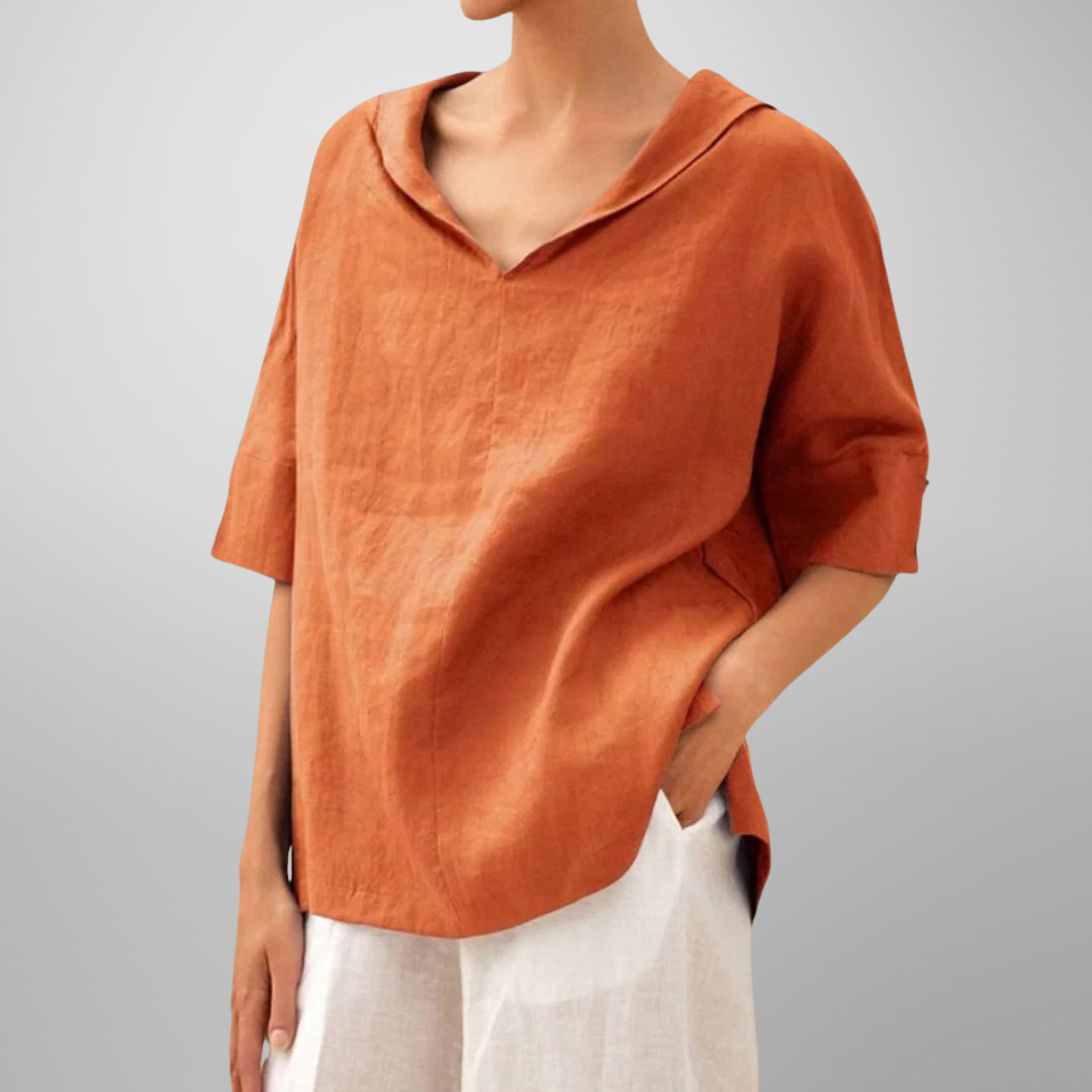 The Victoria | Elegant Embroidered V-Neck Blouse