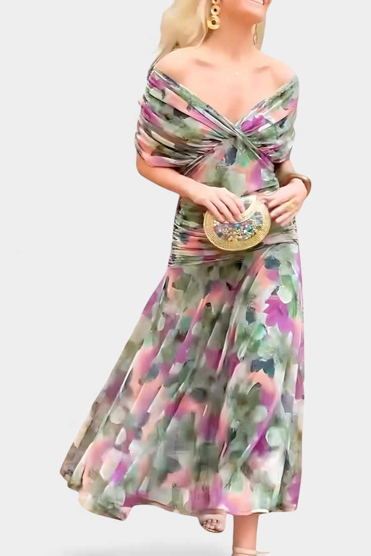 The Florendra | Elegant V-Neck Spring Maxi