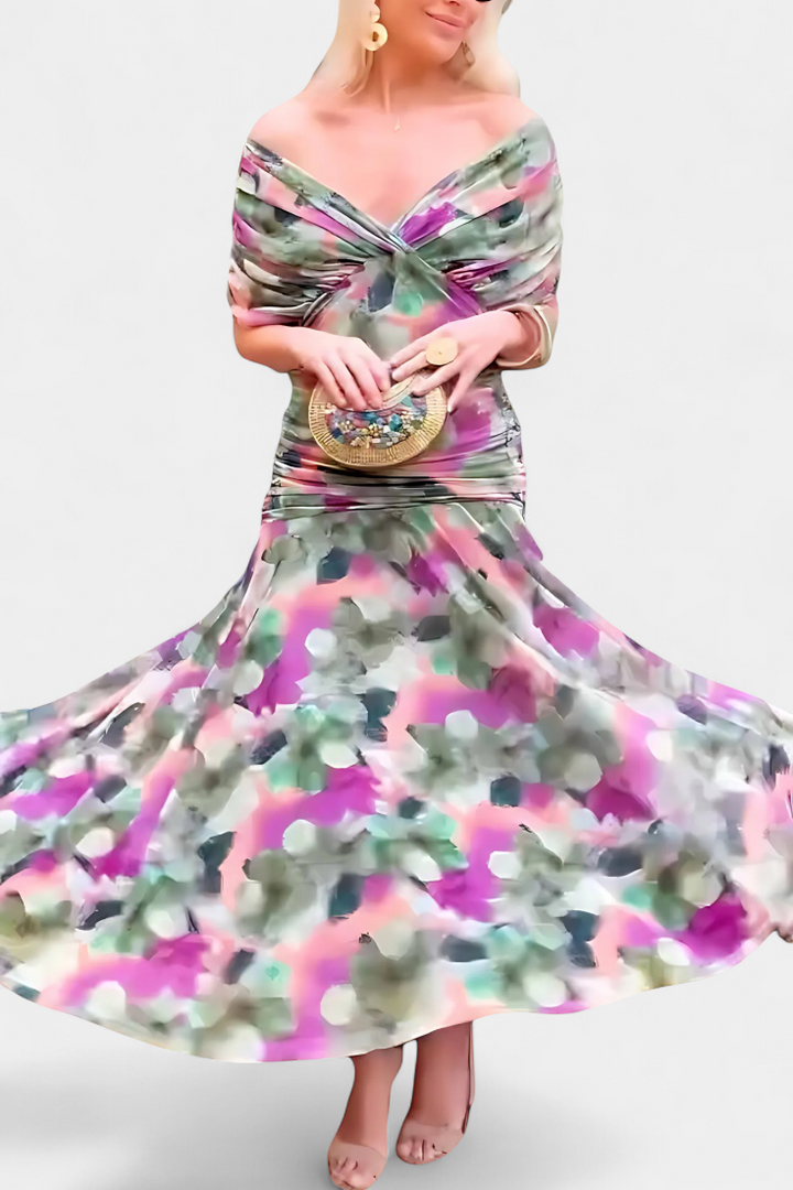 The Florendra | Elegant V-Neck Spring Maxi