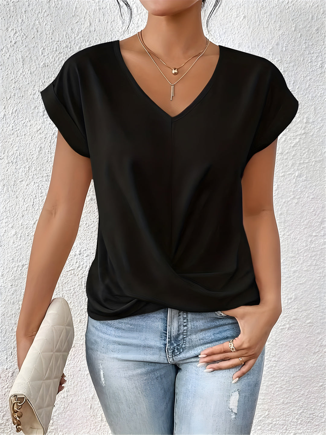 Sandra | Twist V-Neck Top