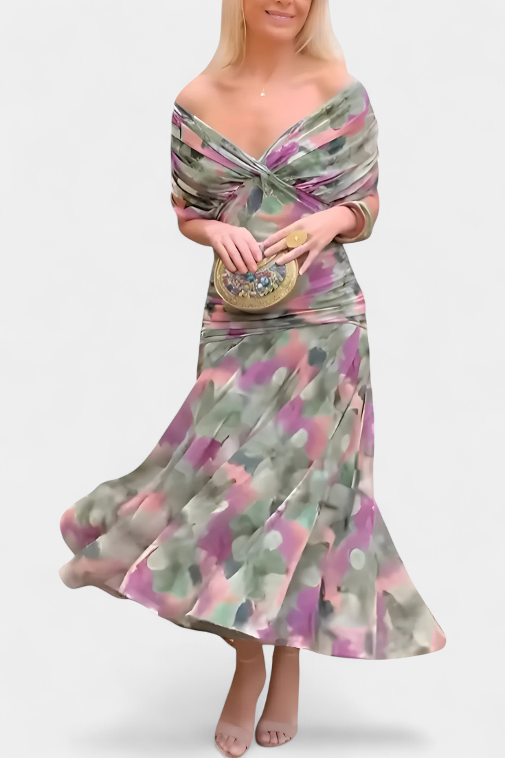 The Florendra | Elegant V-Neck Spring Maxi