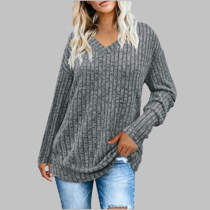 Luca - Comfy V-Neck Long Sleeve Top