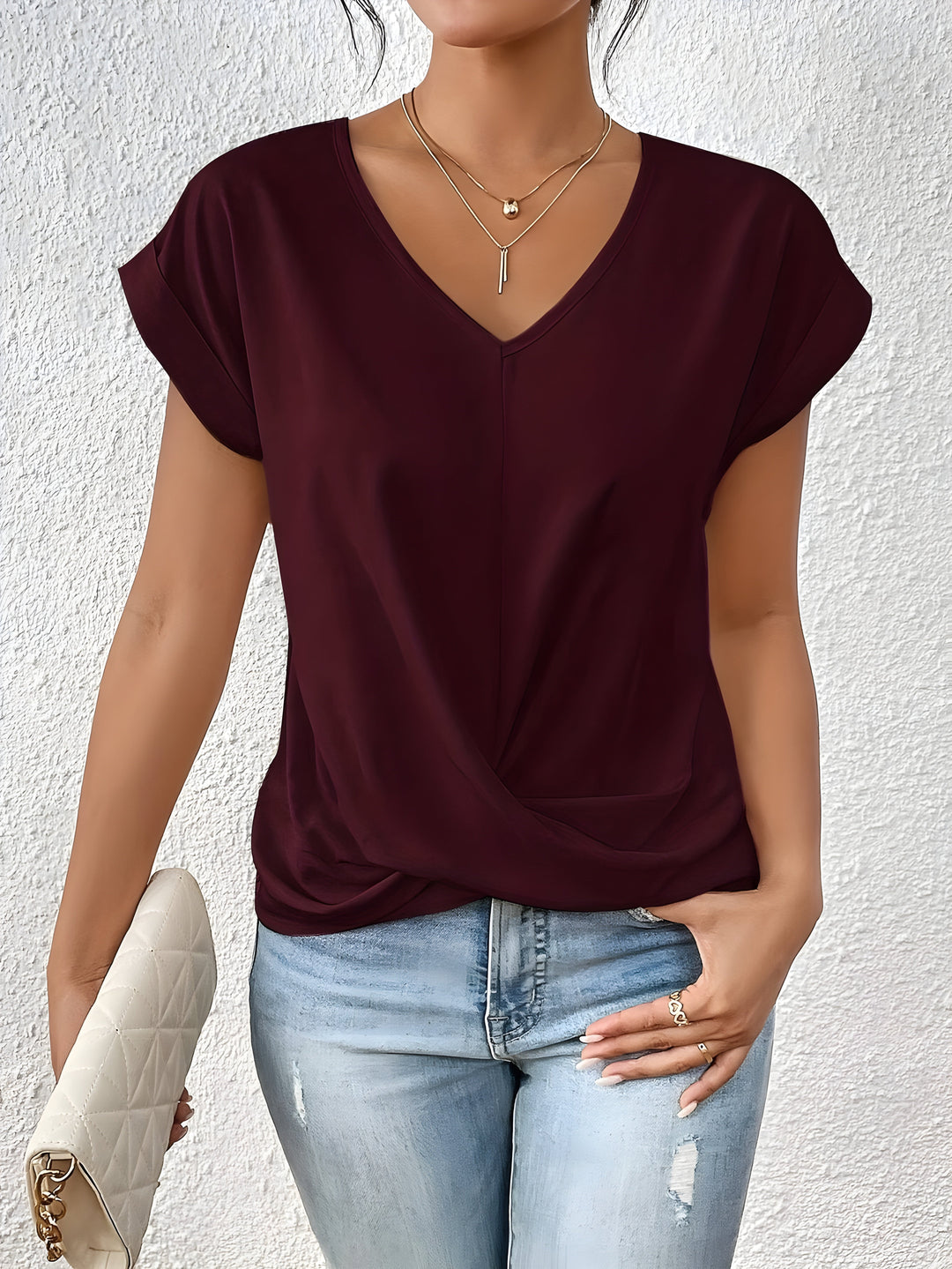 Sandra | Twist V-Neck Top
