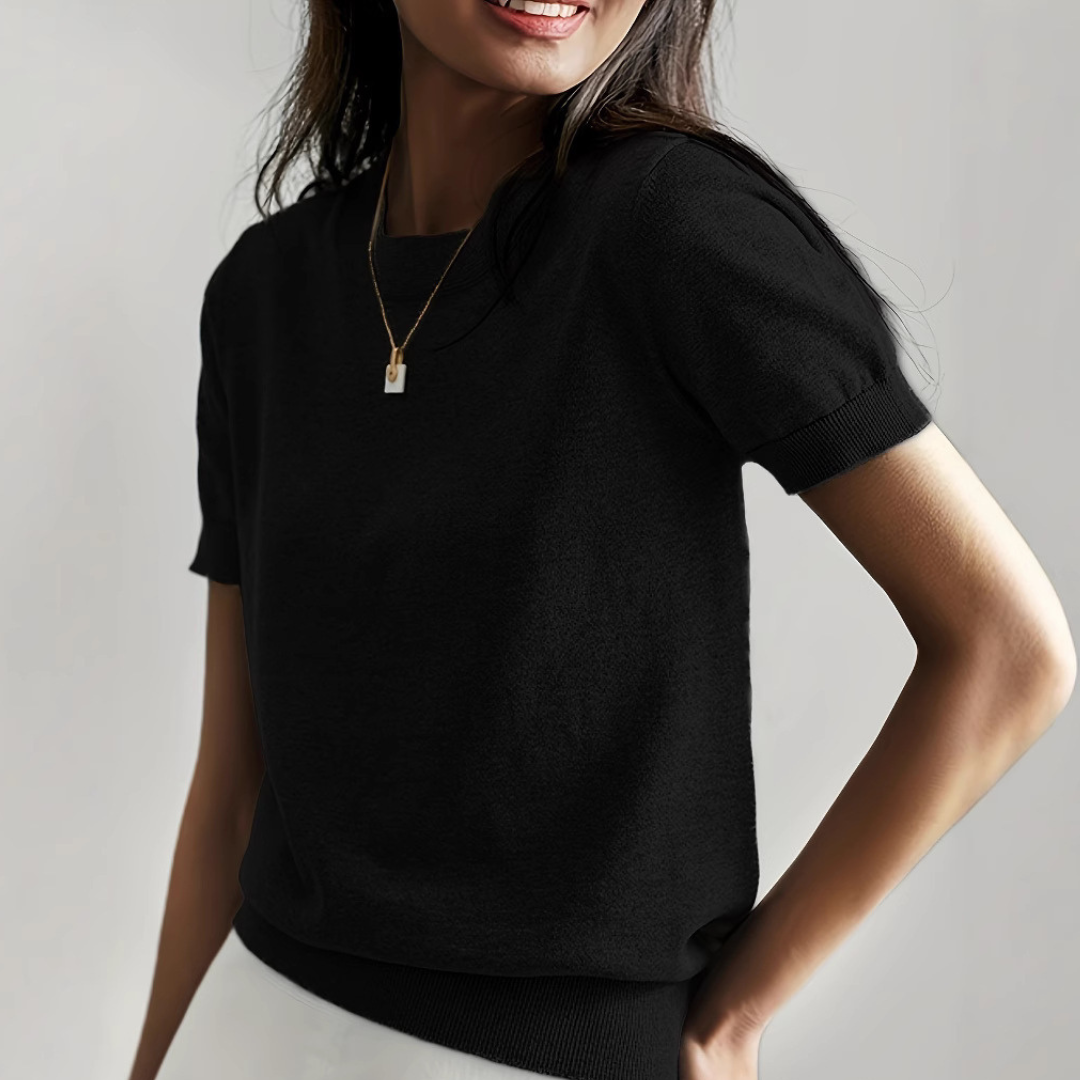 VIANCA - Casual Short Sleeve Crew Neck Top