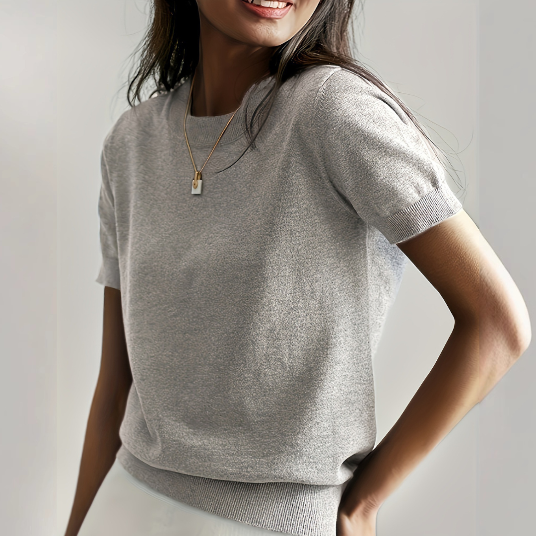 Tegan - Casual Short Sleeve Crew Neck Top