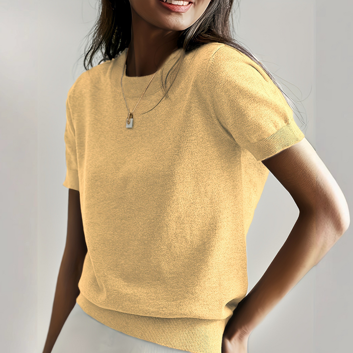 Tegan - Casual Short Sleeve Crew Neck Top