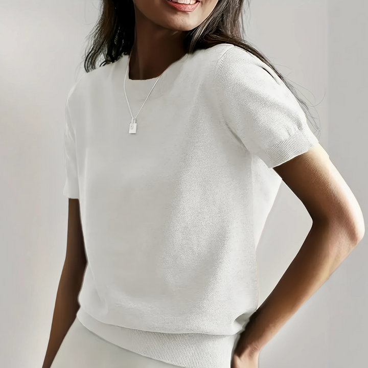Tegan - Casual Short Sleeve Crew Neck Top