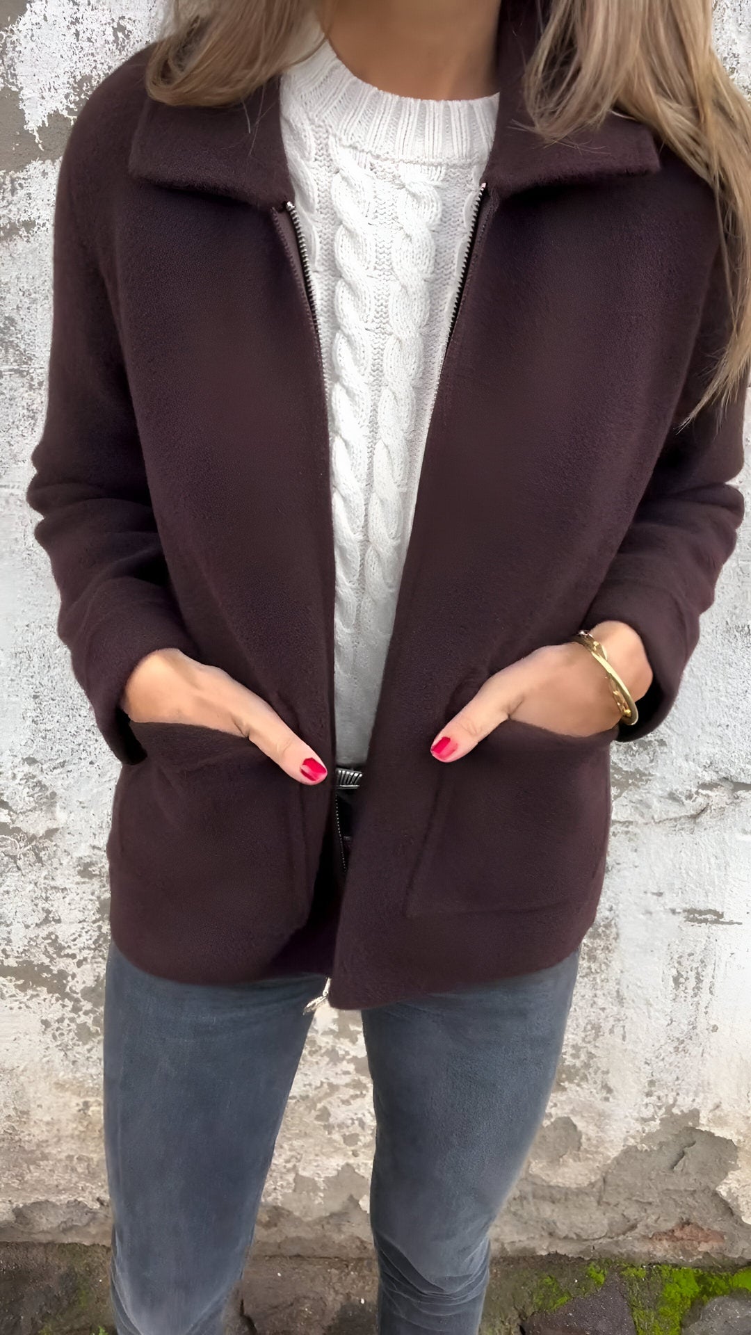 Fulvia | Stylish Lapel Zipper Jacket