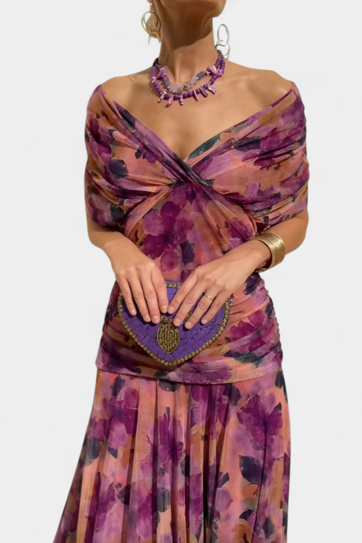 The Florendra | Elegant V-Neck Spring Maxi