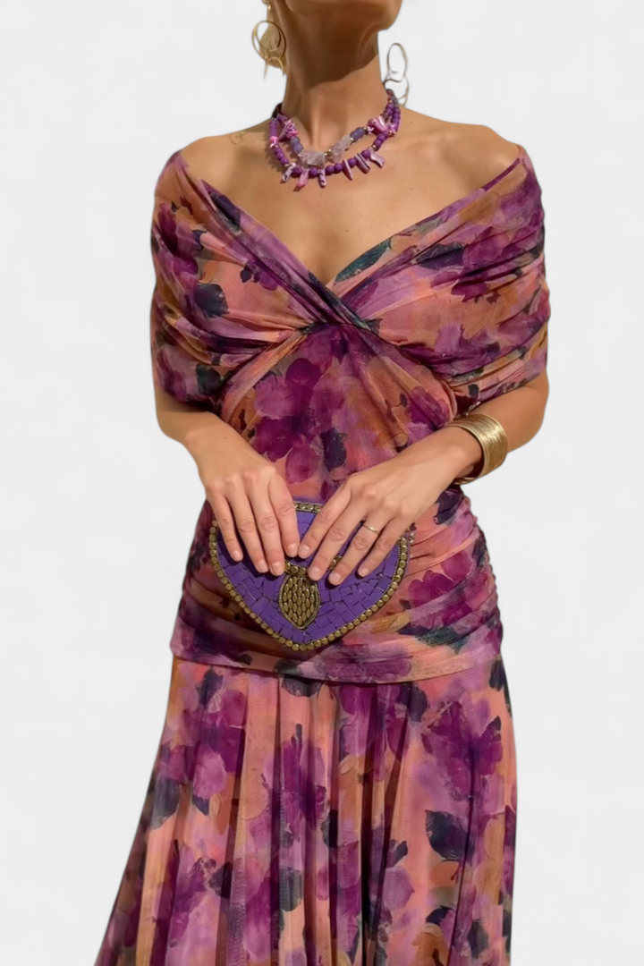 The Florendra | Elegant V-Neck Spring Maxi