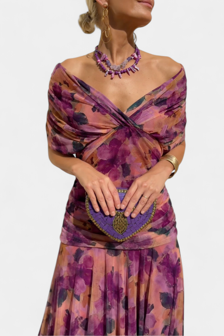 The Florendra | Elegant V-Neck Spring Maxi