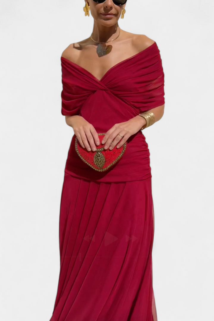 The Florendra | Elegant V-Neck Spring Maxi