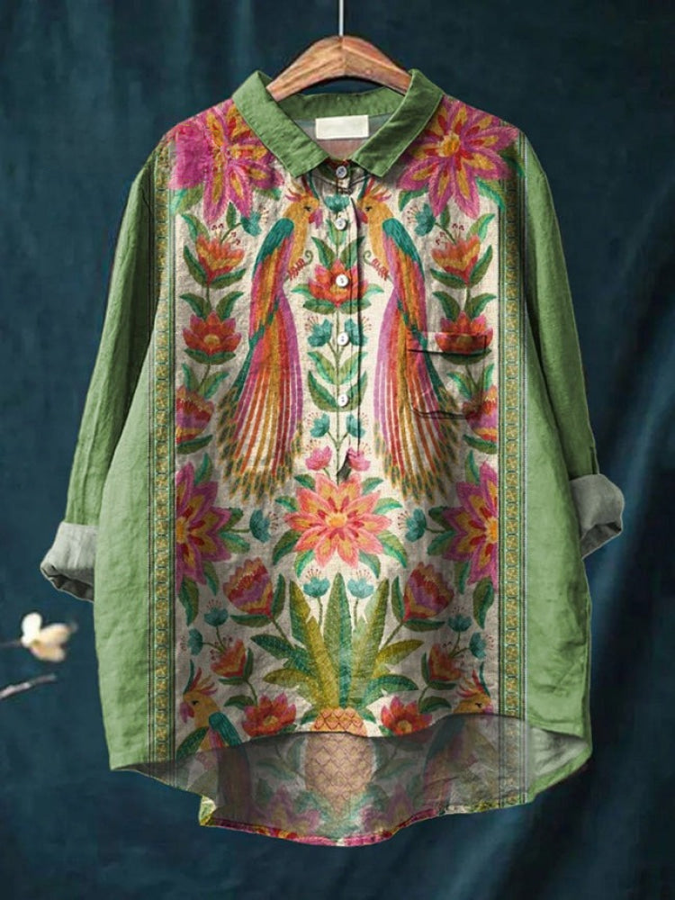 Flora | Vibrant Floral Embroidered Shirt