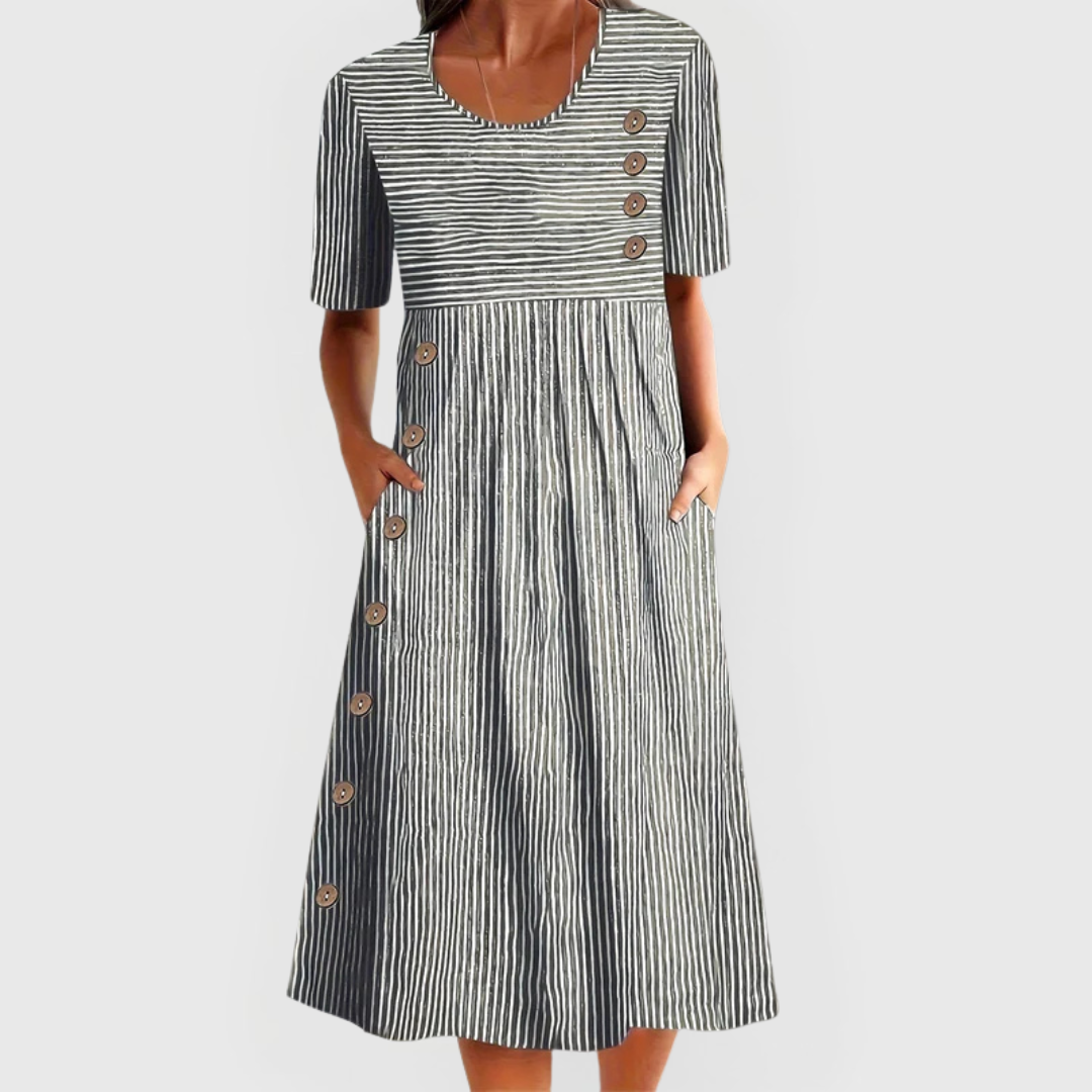 The Imogen | Striped Midi Dress