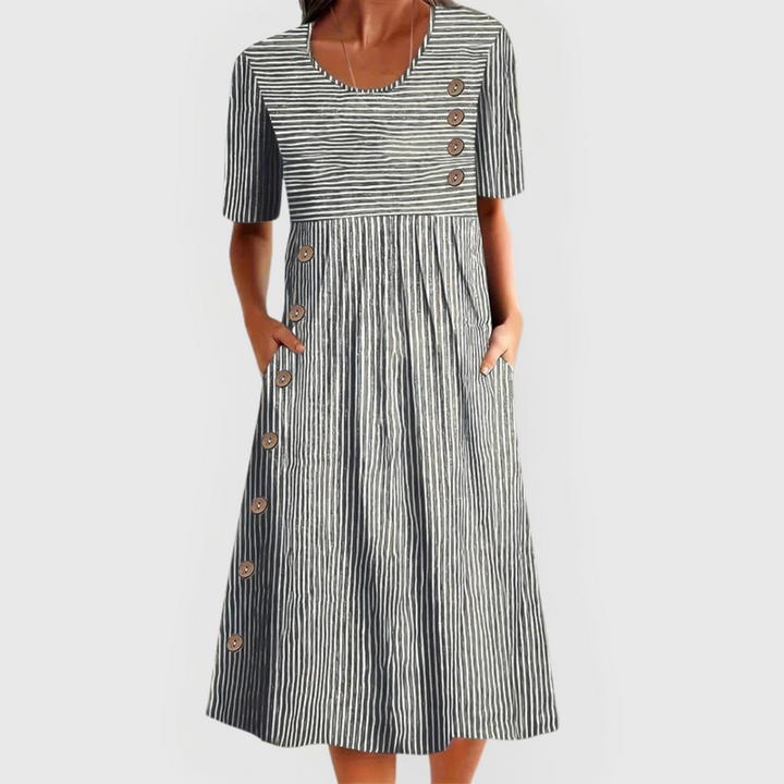 The Imogen | Striped Midi Dress