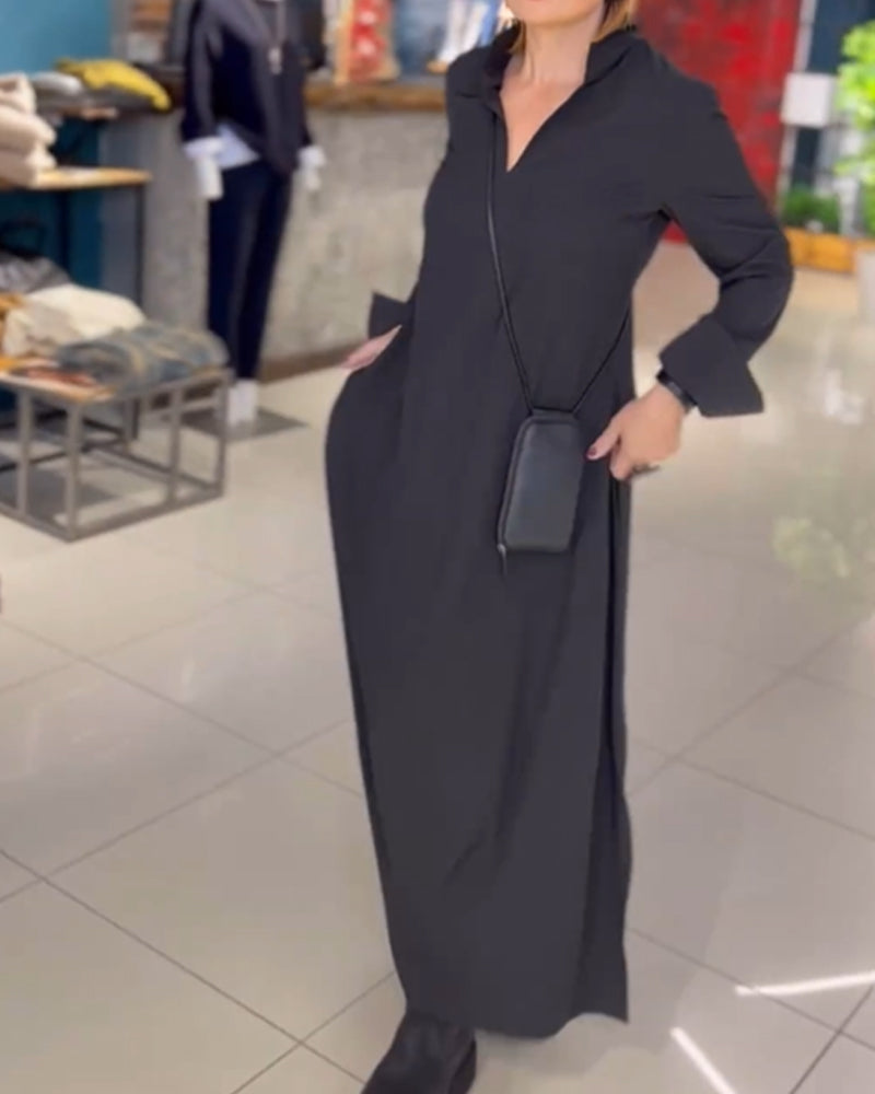 Cecille | Loose Long Dress With Side Slit