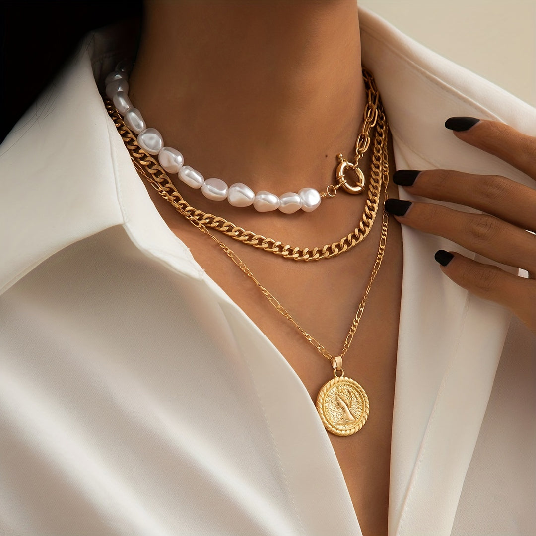 Eleanora| Baroque Pearl Necklace Set