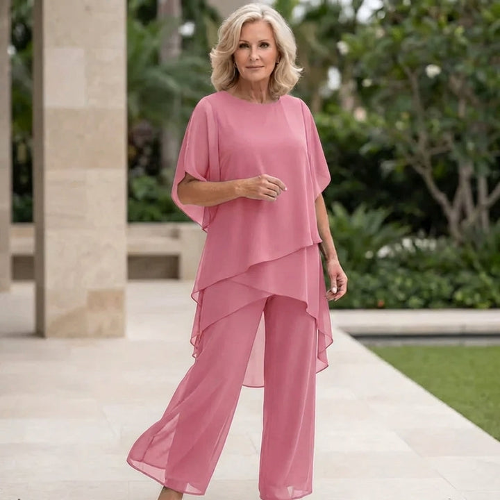 Amelia | Suit with Draped Palazzo Pants