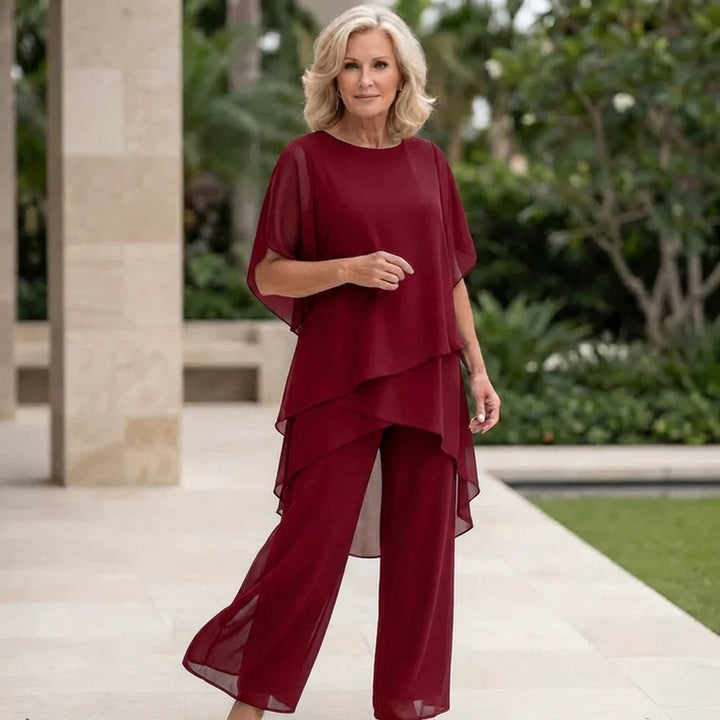 Amelia | Suit with Draped Palazzo Pants