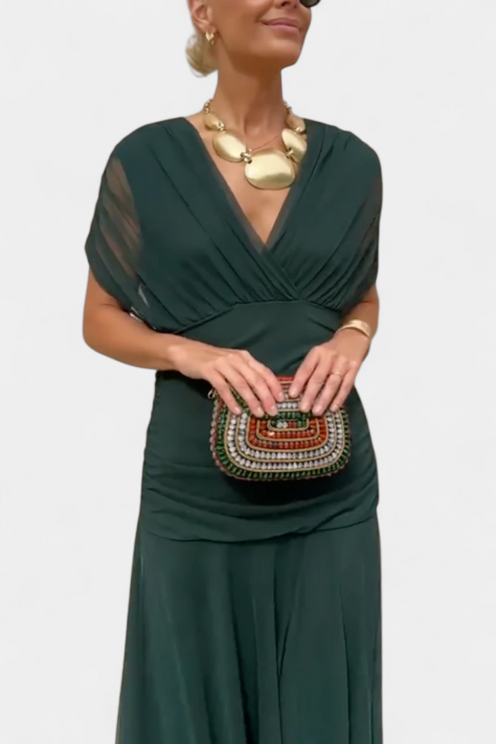 The Florendra | Elegant V-Neck Spring Maxi