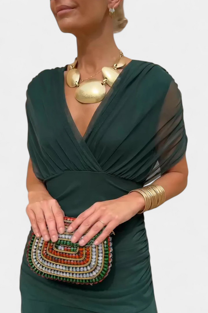 The Florendra | Elegant V-Neck Spring Maxi