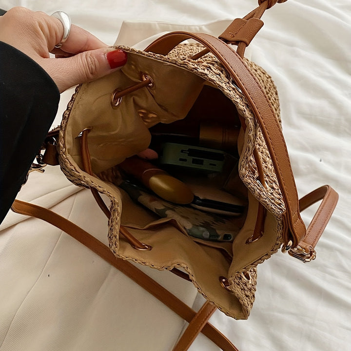 Meadow | Handwoven Straw Bucket Bag