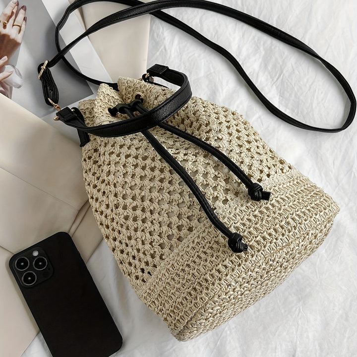 Meadow | Handwoven Straw Bucket Bag