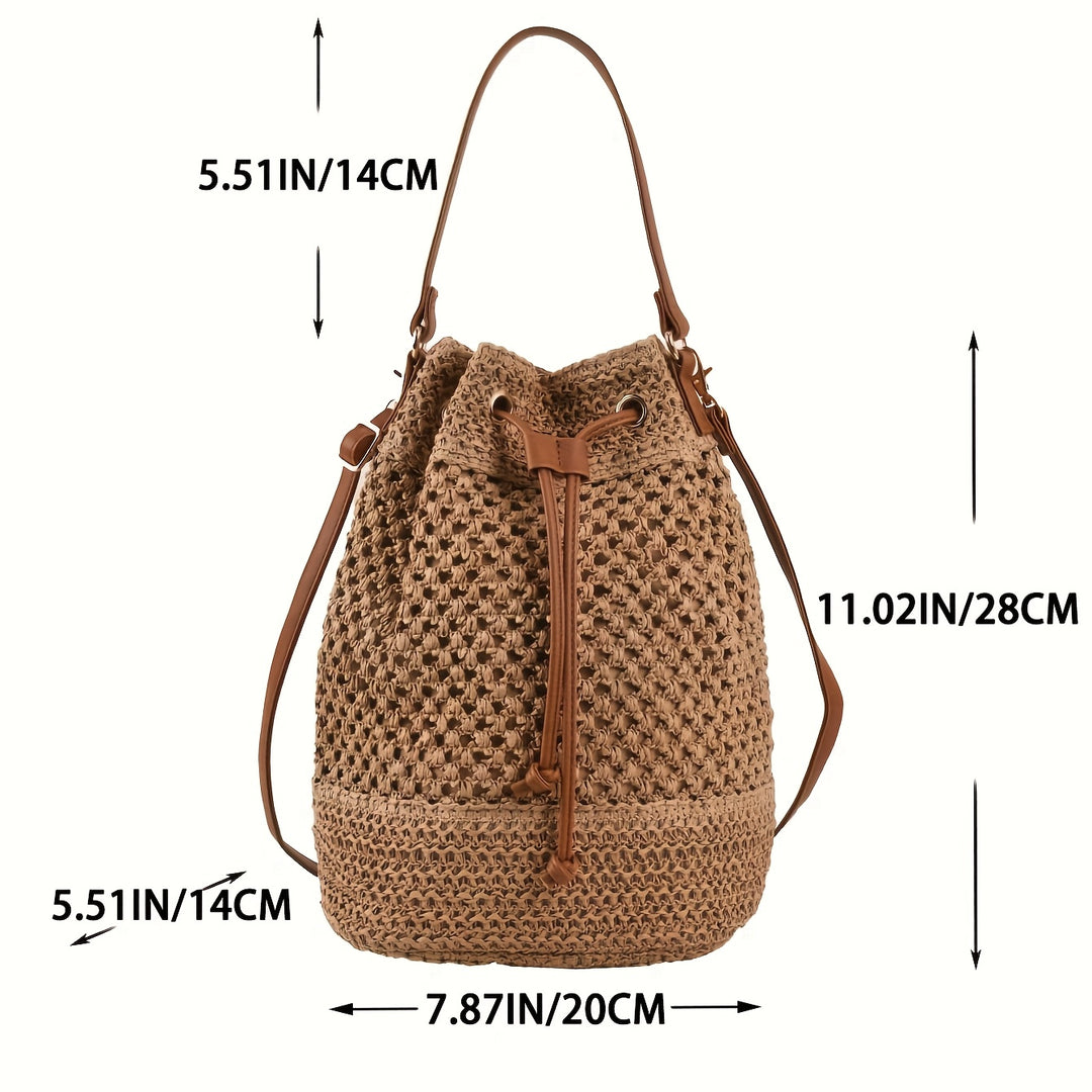 Meadow | Handwoven Straw Bucket Bag