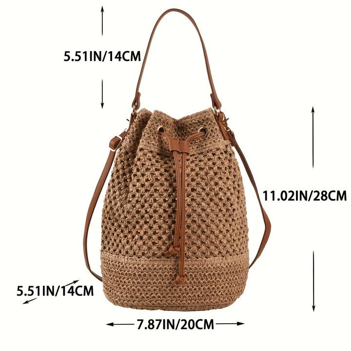 Meadow | Handwoven Straw Bucket Bag