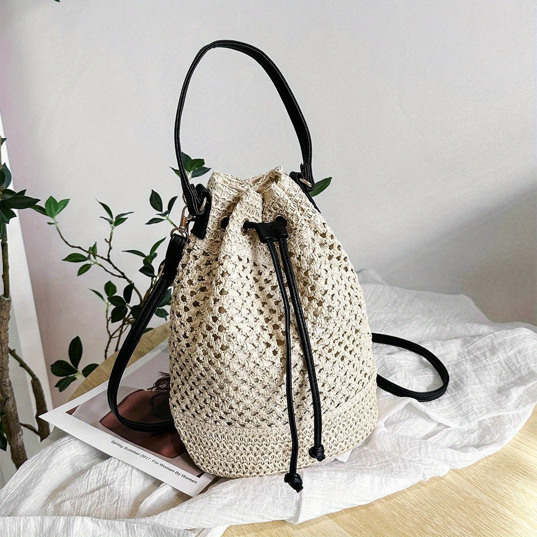 Meadow | Handwoven Straw Bucket Bag