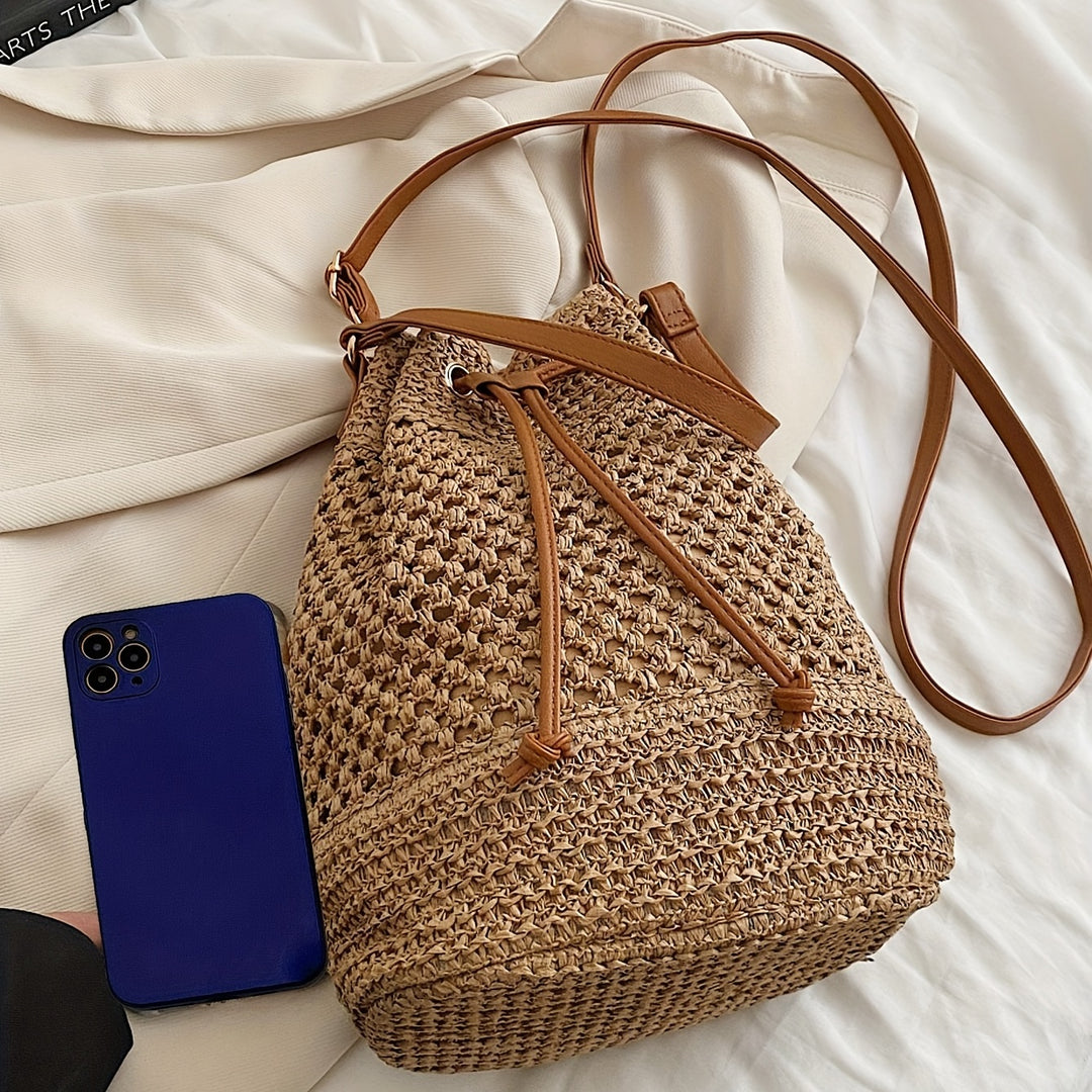 Meadow | Handwoven Straw Bucket Bag