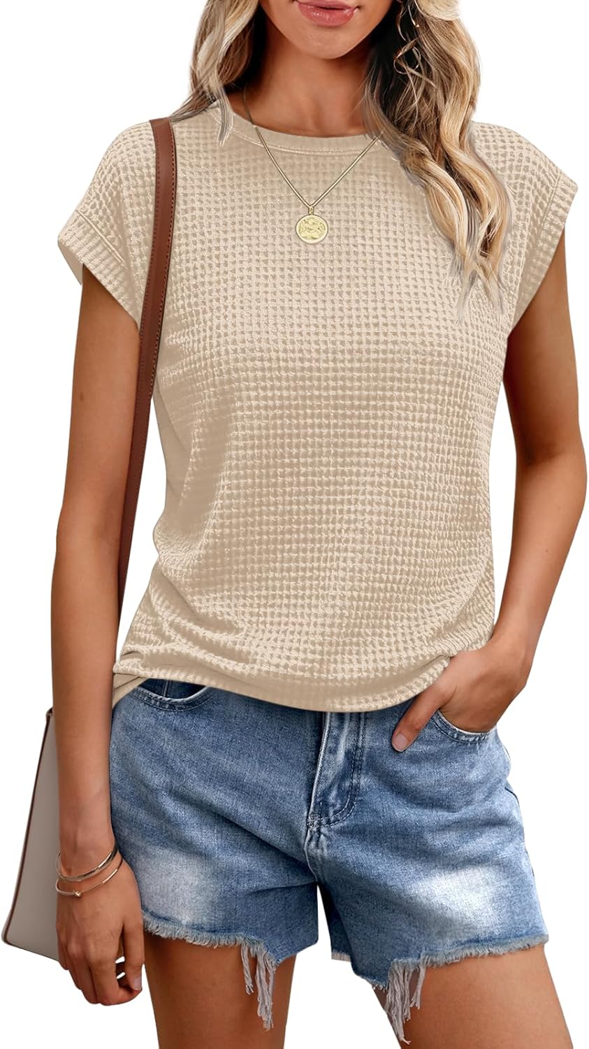 Rosie | Waffle Knit Short Sleeve Blouse