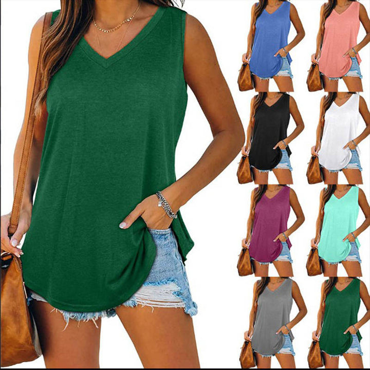 Ylona | Classic Summer V-Neck Top