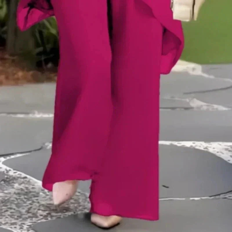 Amelia | Suit with Draped Palazzo Pants