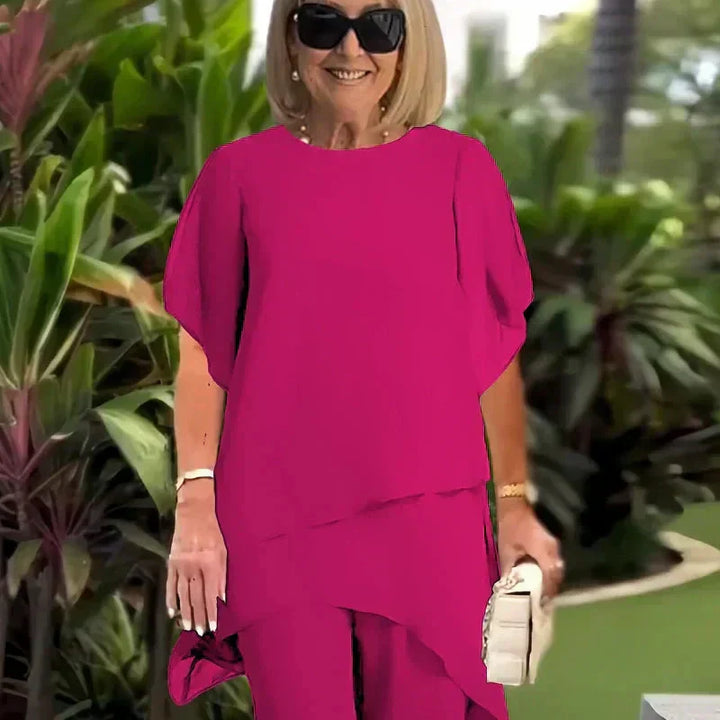 Amelia | Suit with Draped Palazzo Pants