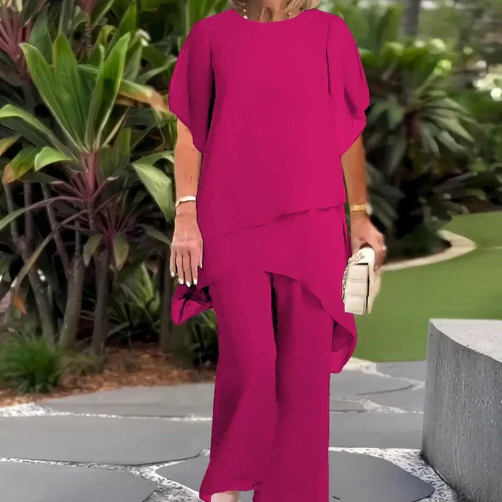 Amelia | Suit with Draped Palazzo Pants